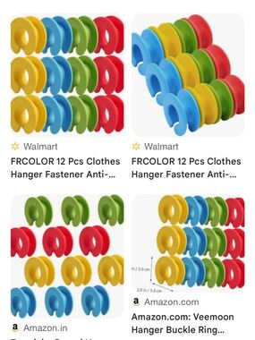 Set of Colorful Plastic Hanger Clips – Blue, Green, Yellow, Red (12 pcs)